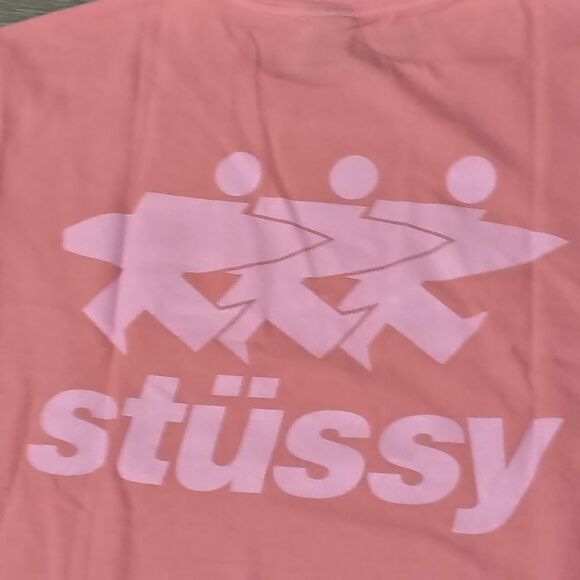 Stüssy Surfwalk Pigment Dyed Tee Coral Size M NWT - Picture 5 of 5